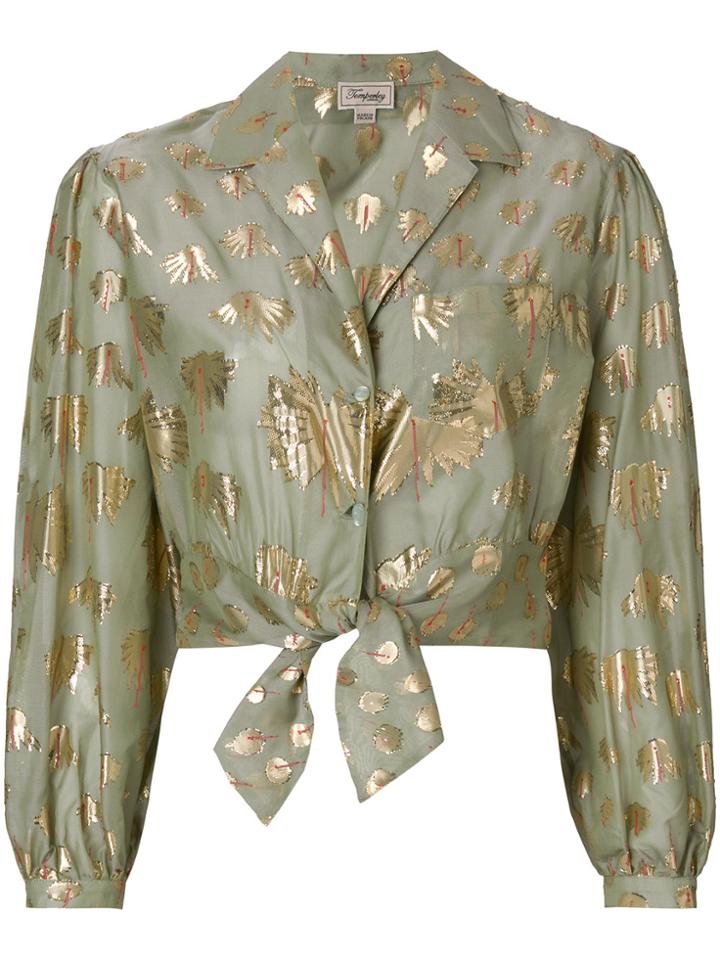 Temperley London Riviera Tie Shirt - Green