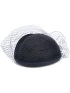 Federica Moretti - Veil Embellished Woven Hat - Women - Polyamide/polyester/straw - One Size, Blue, Polyamide/polyester/straw