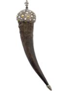 Loree Rodkin Diamond Cap Horn Pendant, Adult Unisex, Brown, 18kt White Gold/rhodium/diamond
