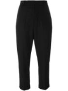 Rick Owens Cropped Trousers, Women's, Size: 46, Black, Cotton/virgin Wool