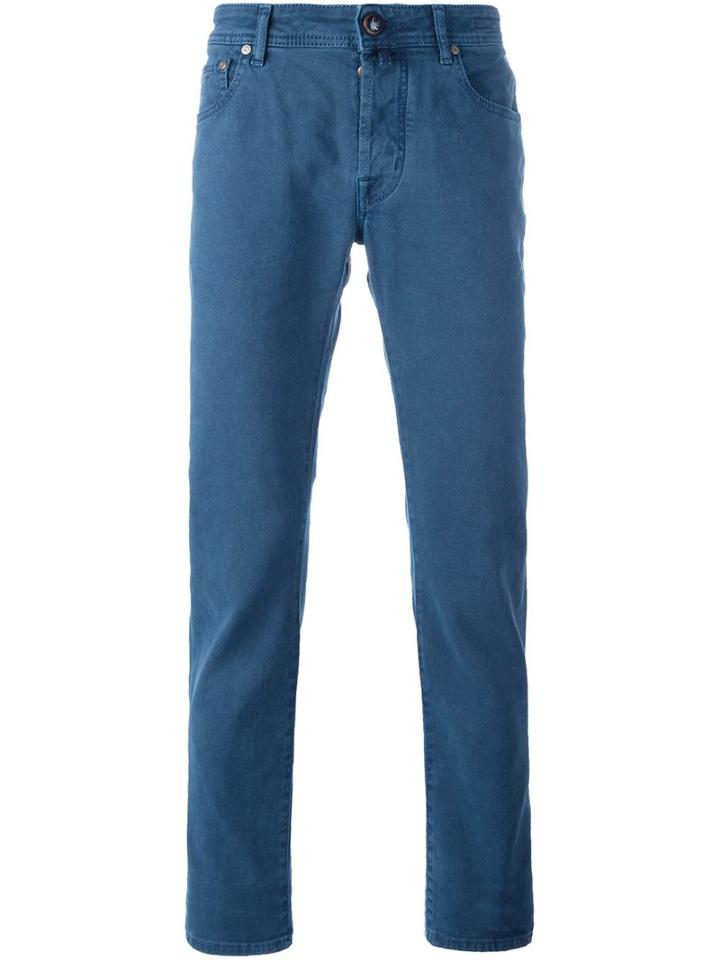 Jacob Cohen Slim-fit Trousers, Men's, Size: 36, Blue, Cotton/spandex/elastane