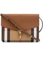 Burberry Small Leather And House Check Crossbody Bag - Brown