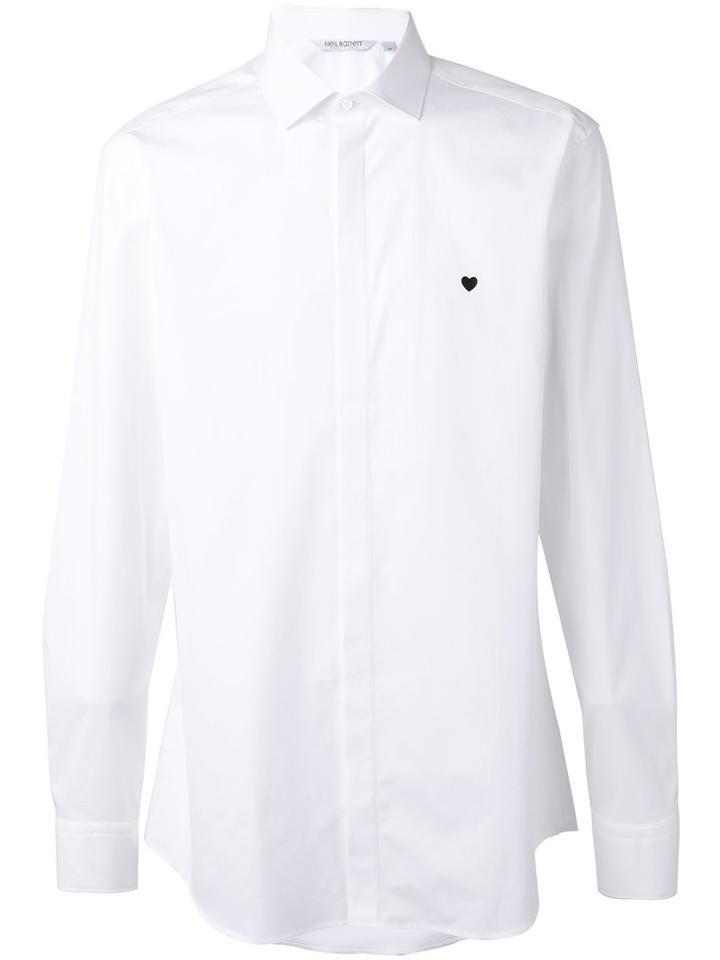 Neil Barrett - Small Heart Detail Shirt - Men - Cotton - 42, White, Cotton