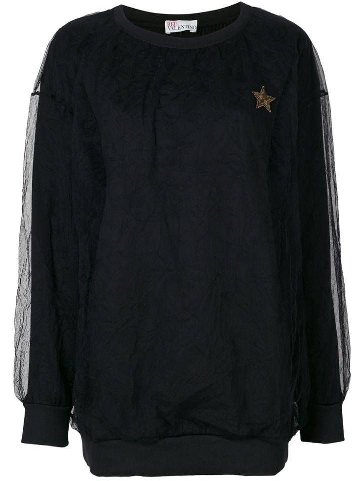 Red Valentino Lace Layer Sweatshirt - Black