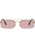 Miu Miu Eyewear Société Sunglasses - Gold