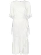 Goen.j Ruffled Georgette Wrap Dress - White