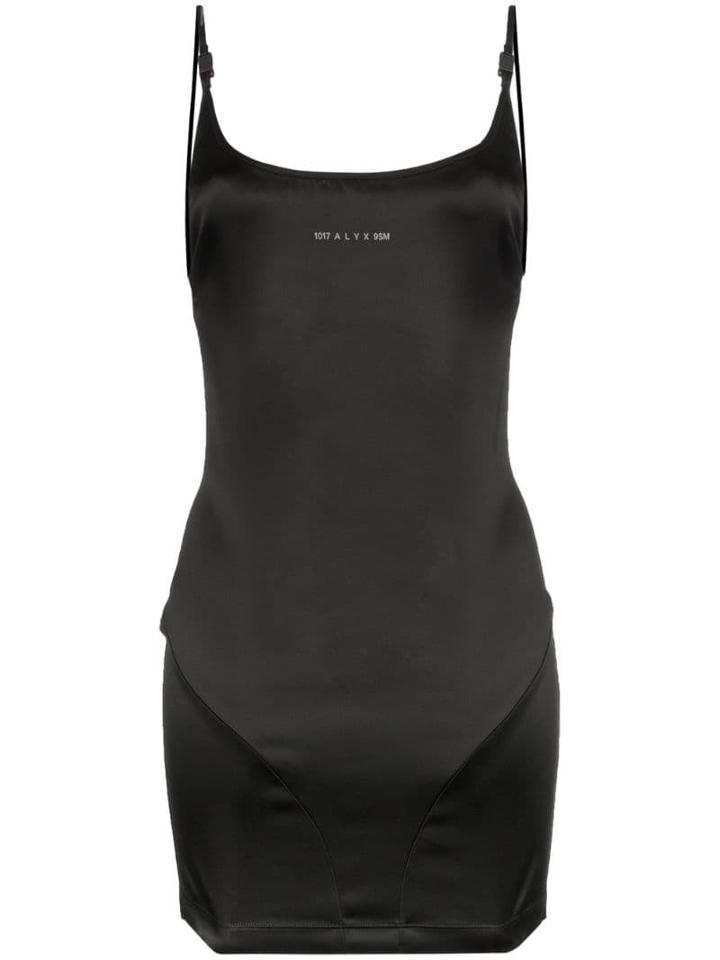 1017 Alyx 9sm Satin Logo Mini Dress - Black