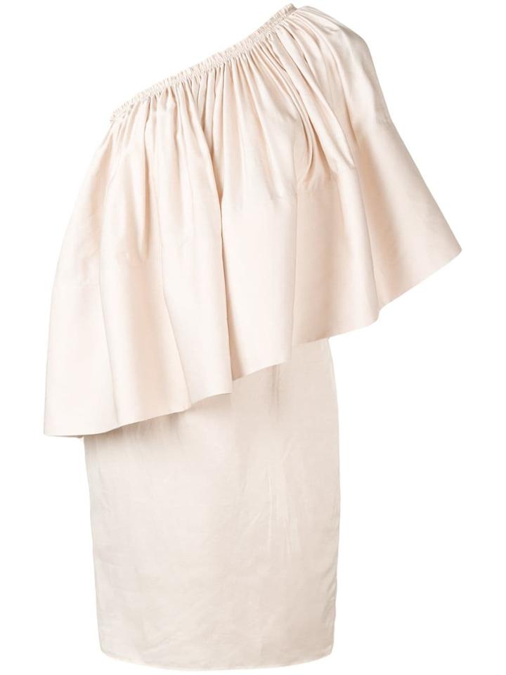 Solace London Asymmetric Ruffle Dress - Neutrals