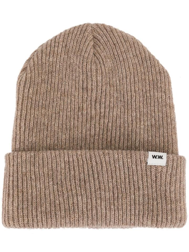 Wood Wood Mande Ribbed-knit Beanie - Brown