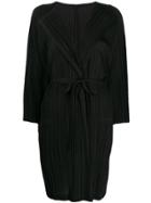 Pleats Please Issey Miyake Plissé Belted Cardigan - Black