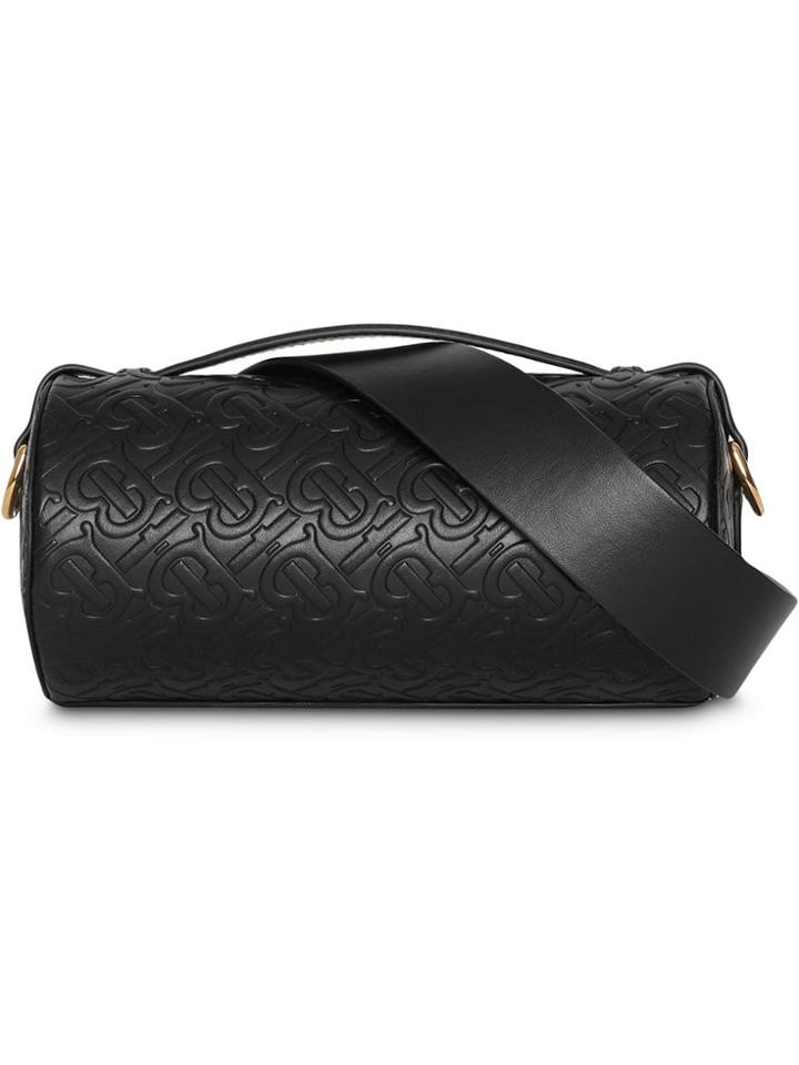 Burberry The Monogram Leather Barrel Bag - Black