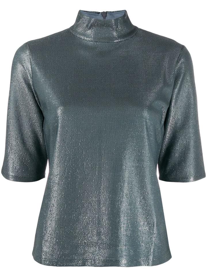 Filippa-k Amber Metallic Slim-fit T-shirt - Blue
