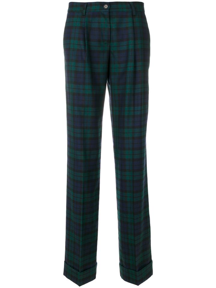 P.a.r.o.s.h. Plaid Flared Trousers - Green