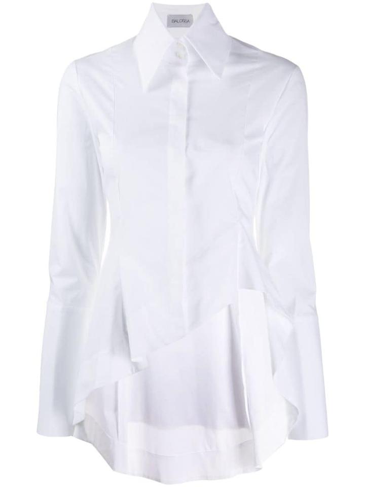 Balossa White Shirt Oversized Collar Shirt