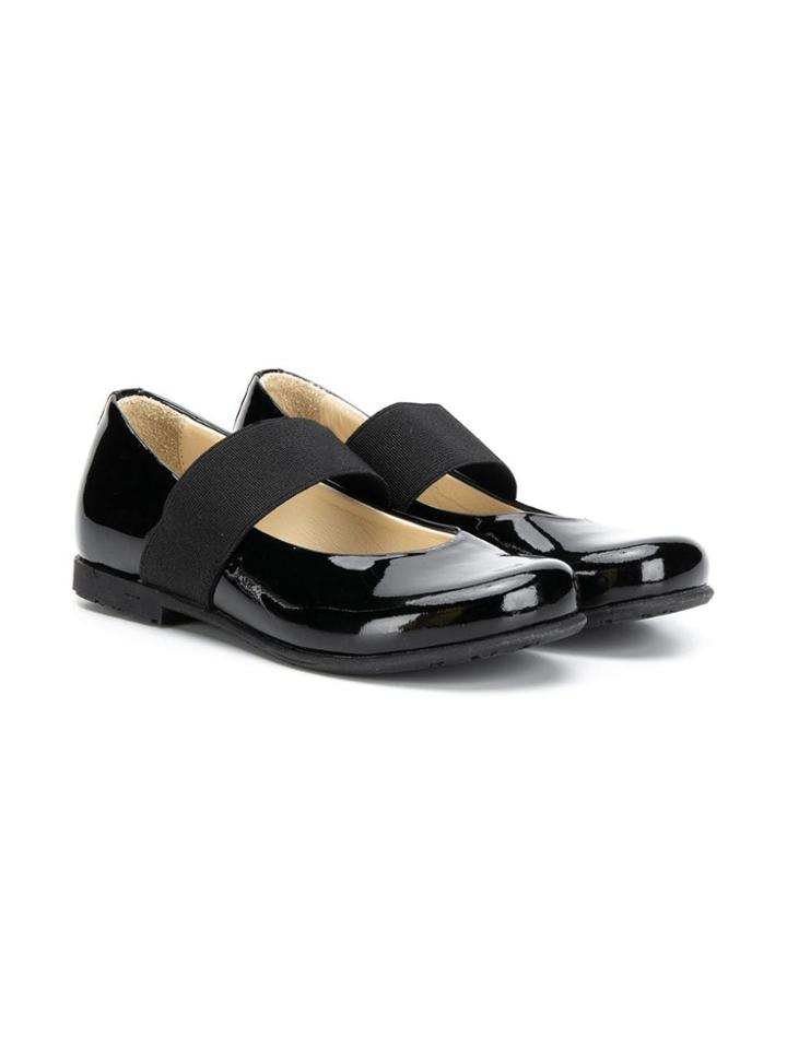 Montelpare Tradition Teen Elasticated Straps Ballerinas - Black