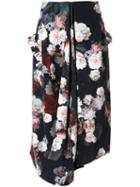 Preen By Thornton Bregazzi Flower Print Skirt, Women's, Size: Medium, Black, Cotton