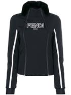 Fendi Fur Trimmed Collar Sweatshirt - Black
