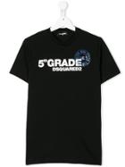 Dsquared2 Kids Teen 5th Grade Print T-shirt - Black