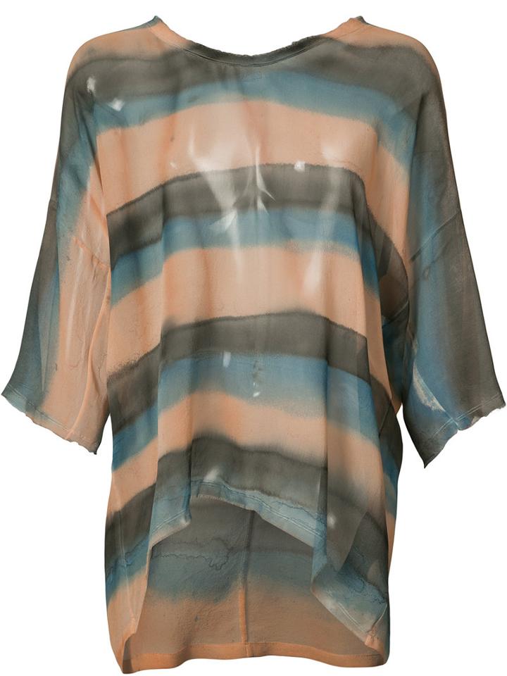 Raquel Allegra Striped T-shirt, Women's, Size: 0, Black, Silk