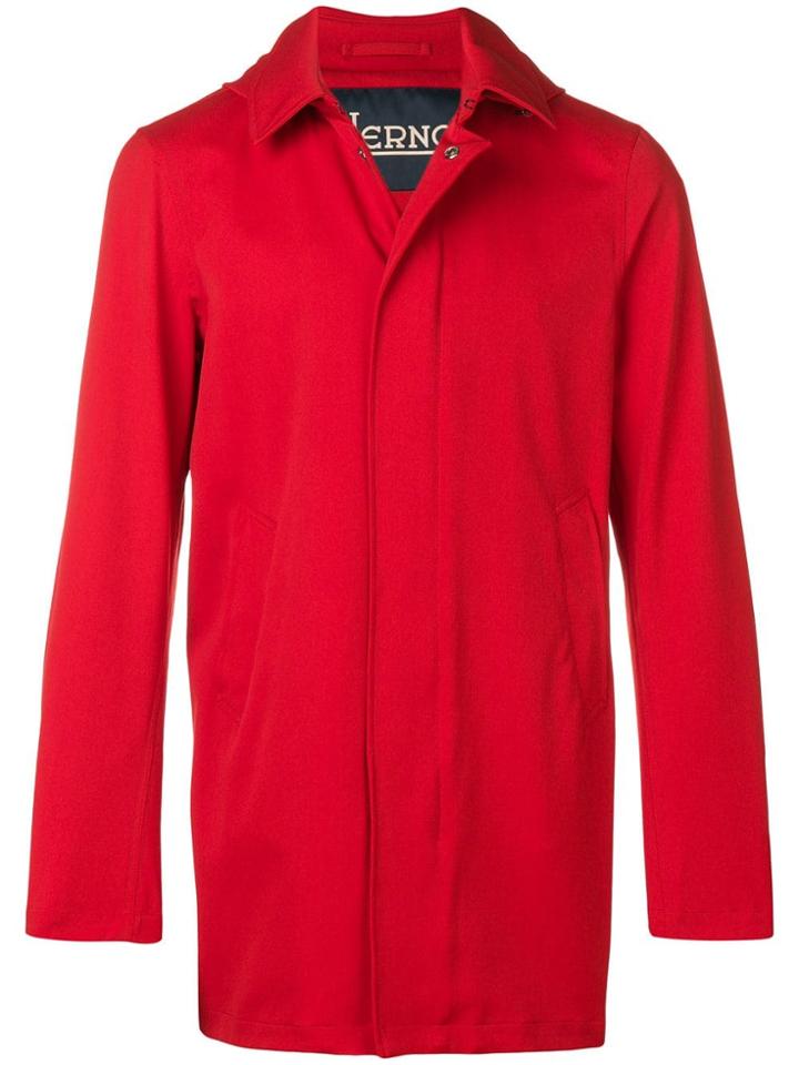Herno Mid-length Single Breasted Coat - Red