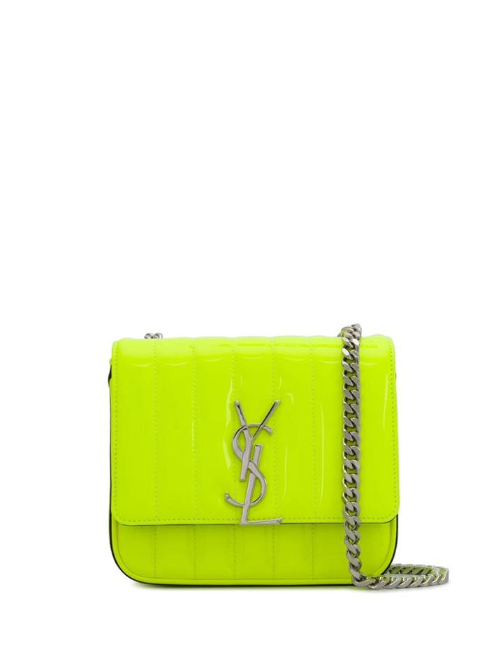 Saint Laurent Small Vicky Matelassé Bag - Yellow