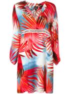 Just Cavalli Palm Print Shirt Dress, Women's, Size: 42, Viscose