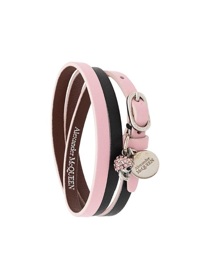 Alexander Mcqueen Triple Leather Bracelet - Black