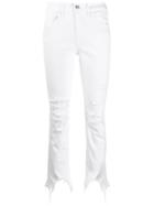 3x1 Mid Rise Distressed Cropped Jeans - White