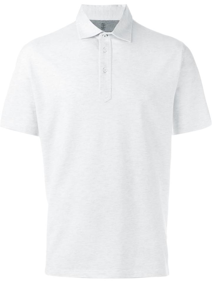 Brunello Cucinelli Classic Polo Shirt, Men's, Size: 52, White, Cotton