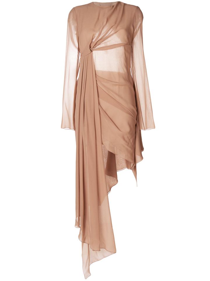 Off-white Draped Backless Dress - Nude & Neutrals