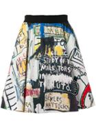 Alice+olivia Basquiat Print Pleated Skirt, Women's, Size: 10, Cotton/nylon/polyester/spandex/elastane