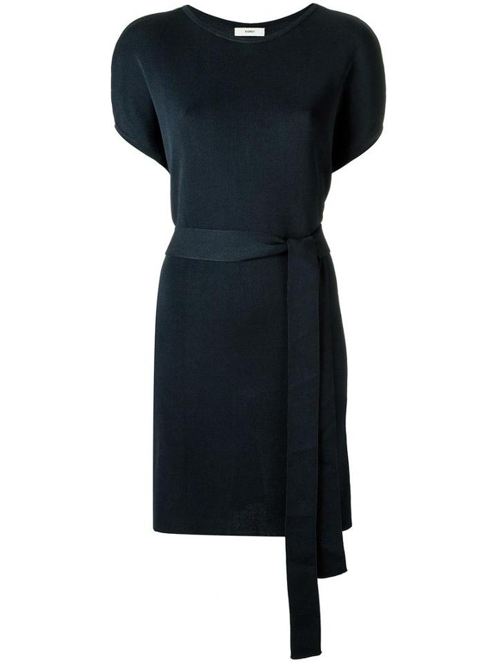 Egrey Round Neck Dress, Women's, Size: P, Black, Viscose