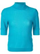 Alice+olivia Knitted Turtleneck Top - Blue