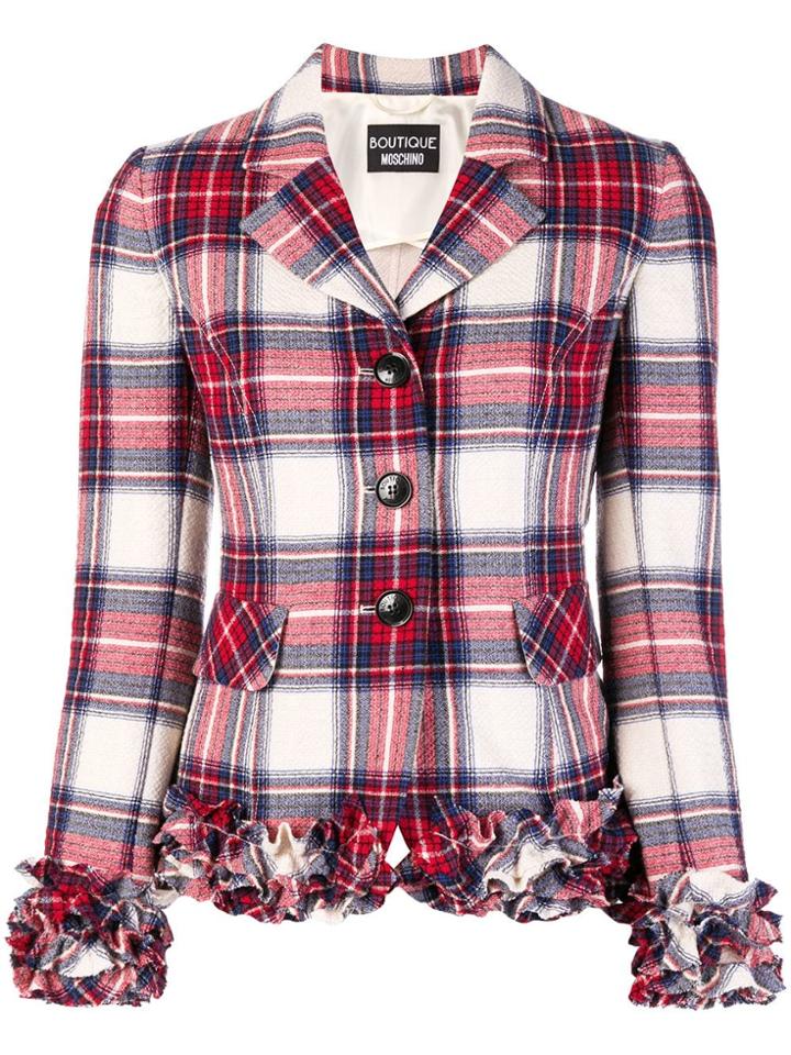 Boutique Moschino Ruffle Fitted Blazer - Red