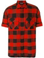 Neil Barrett Live And Let Live Checked Shirt - Red
