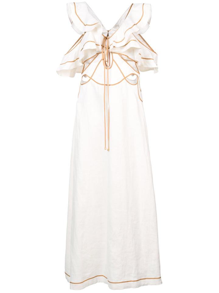 Zimmermann Flutter Cut Out Detailed Dress - White