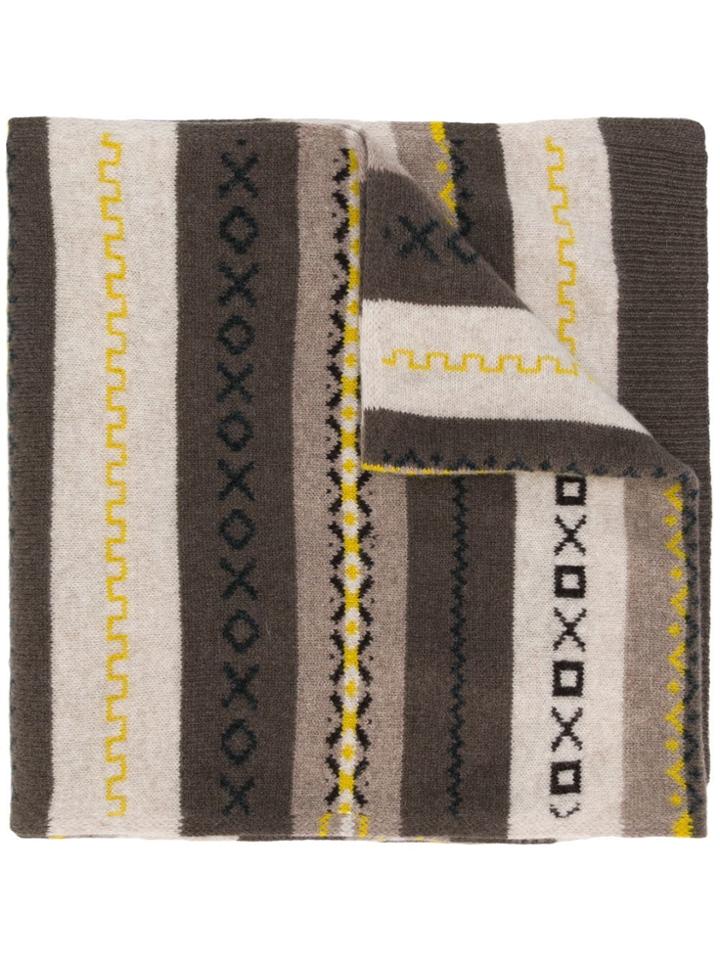 Pringle Of Scotland Fair Isle Pattern Scarf - Brown