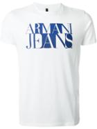 Armani Jeans Logo Print T-shirt, Men's, Size: M, White, Cotton