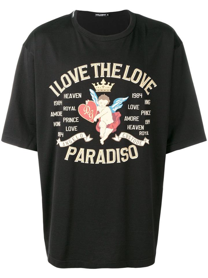 Dolce & Gabbana Angel Stamped T-shirt - Black
