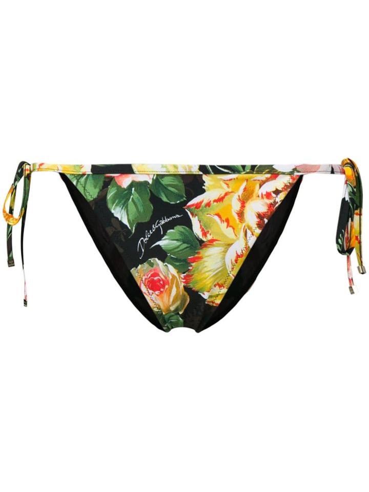Dolce & Gabbana Floral Bikini Briefs - Black