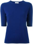 Ballantyne Short Sleeve Jumper, Women's, Size: 42, Blue, Cashmere