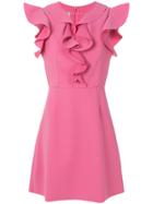Pinko Sleeveless Ruffle Dress - Pink & Purple