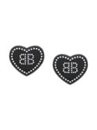 Balenciaga Heart Shaped Earrings - Black
