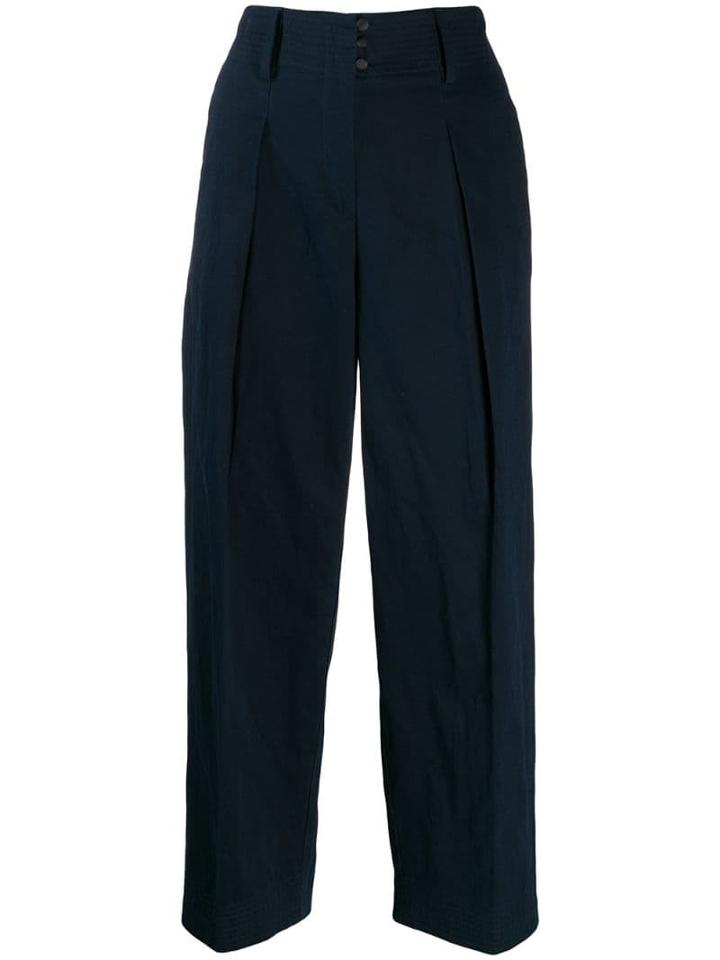 Forte Forte High Waisted Cropped Trousers - Blue
