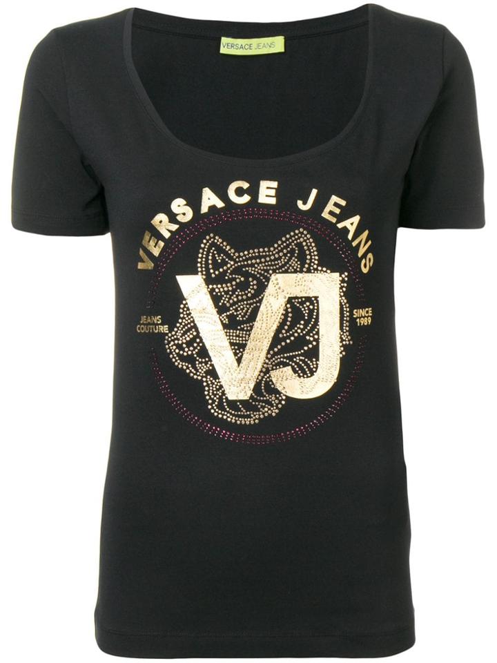 Versace Jeans Couture Rhinestone Logo T-shirt - Black
