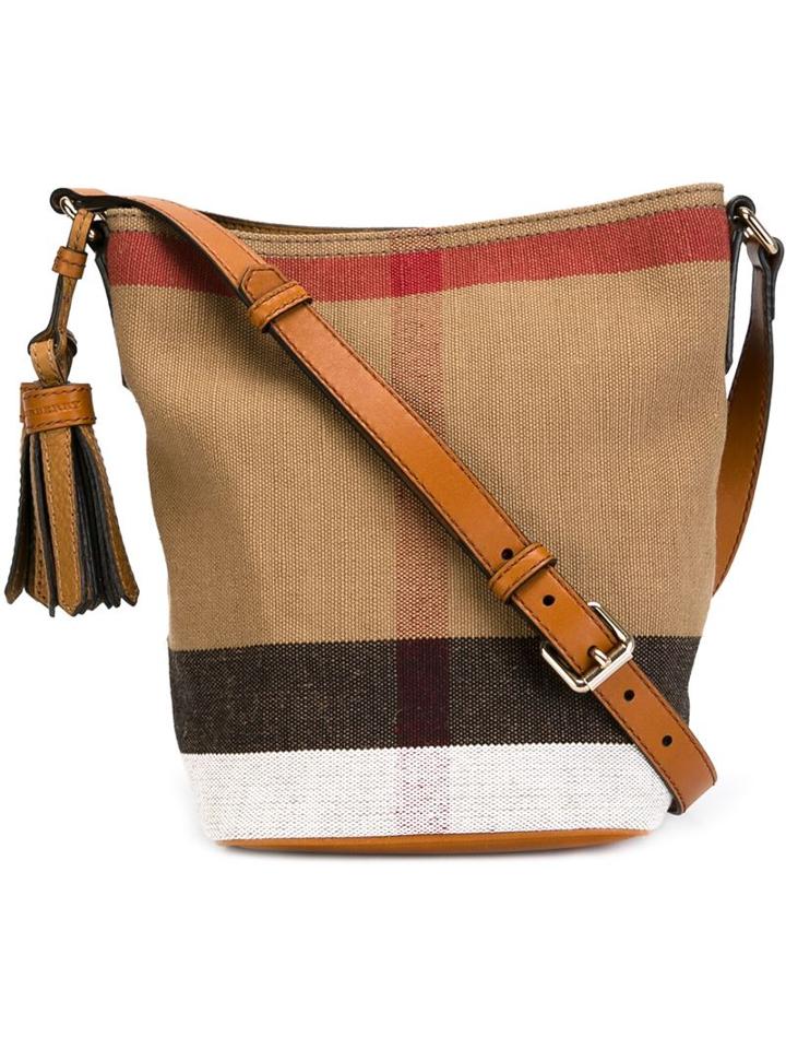 Burberry Check Canvas Crossbody Bag, Women's, Brown, Cotton/leather