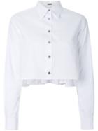 Jourden Ruffled Back Cropped Shirt, Women's, Size: 36, White, Cotton
