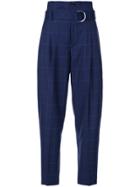 Astraet Belted High-waist Trousers - Blue