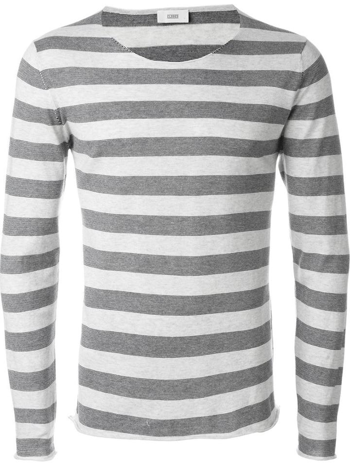 Closed Striped Jumper, Men's, Size: M, Grey, Cotton