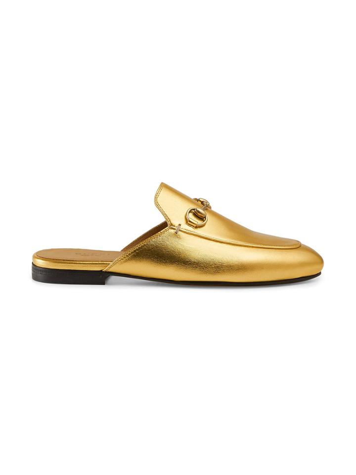 Gucci Princetown Metallic Leather Slipper